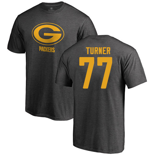 Men Green Bay Packers Ash #77 Turner Billy One Color Nike NFL T Shirt